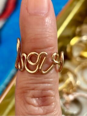 Gold plated size 3 Wire Wave Open Ring - Women Jewelry